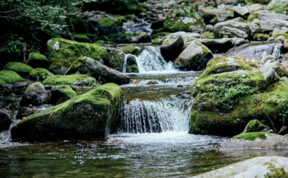 river bed and aterfall